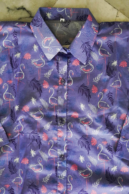 Blue base with flamingo